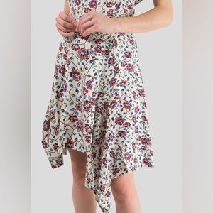 Isabel Marant Spring Rachel Asymmetric Floral Printed Silk Skirt size EU 38 US 6